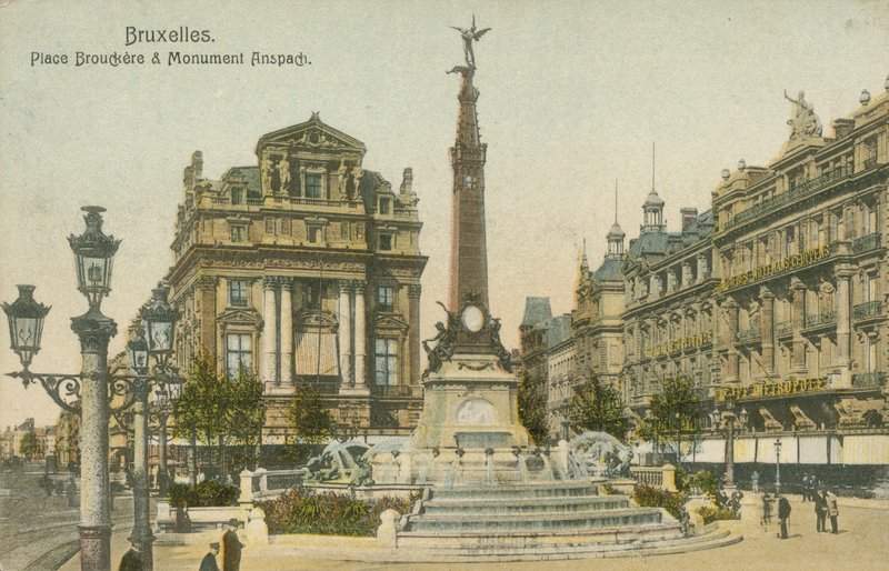 Monumento Anspach, Brouckere Place (foto a cores) de French Photographer
