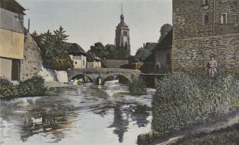 Arbois, Igreja e Ponte na Cuisance de French Photographer