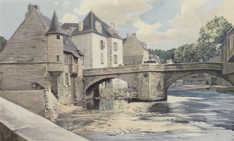 Aubusson, Terrade Bridge, no Creuse, Ver a jusante de French Photographer