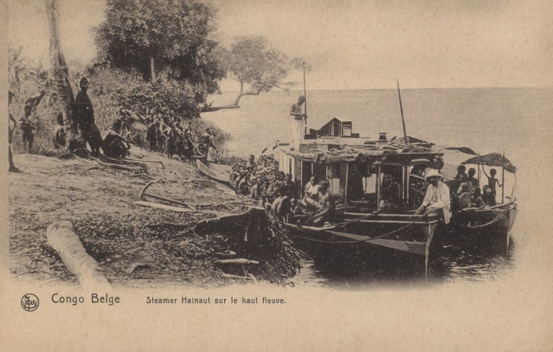 Congo Belga, Steamer Hainaut no rio alto de French Photographer