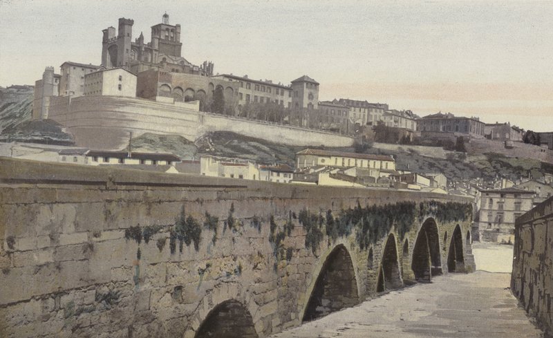Beziers, Old Bridge e Saint-Nazaire Church (antiga catedral) de French Photographer