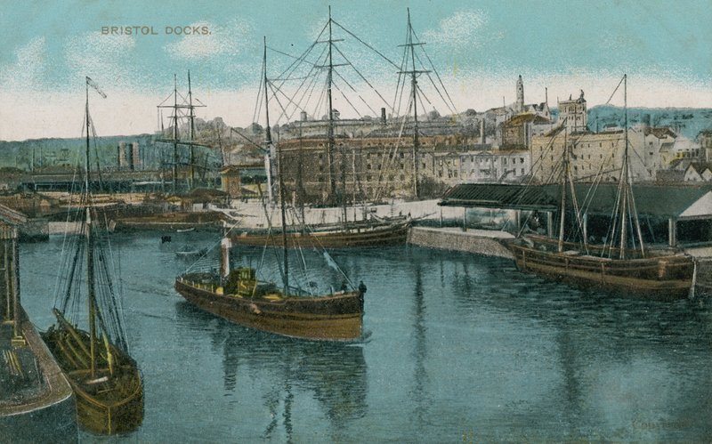 Bristol Docks, Inglaterra. Postal enviado em 1913. de French Photographer