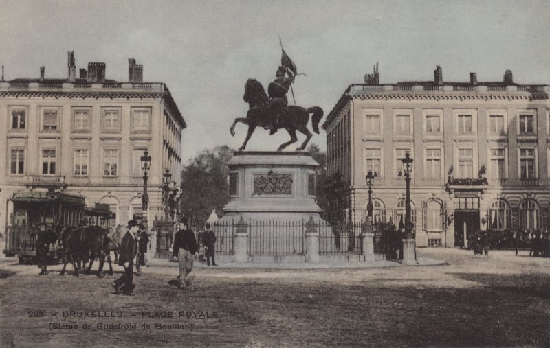 Bruxelas, Praça Real, Estátua de Godefroid de Bouillon de French Photographer