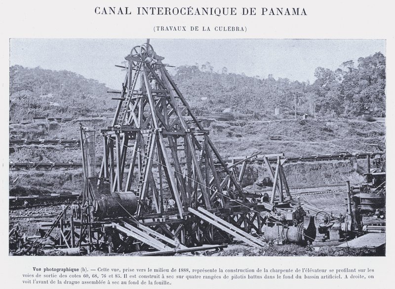 Canal Interoceânico do Panamá, La Culebra trabalha (foto a p/b) de French Photographer
