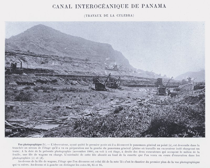 Canal Interoceânico do Panamá, La Culebra trabalha (foto a p/b) de French Photographer