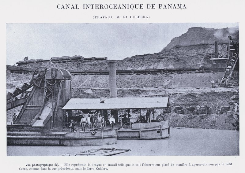 Canal Interoceânico do Panamá, La Culebra trabalha (foto a p/b) de French Photographer