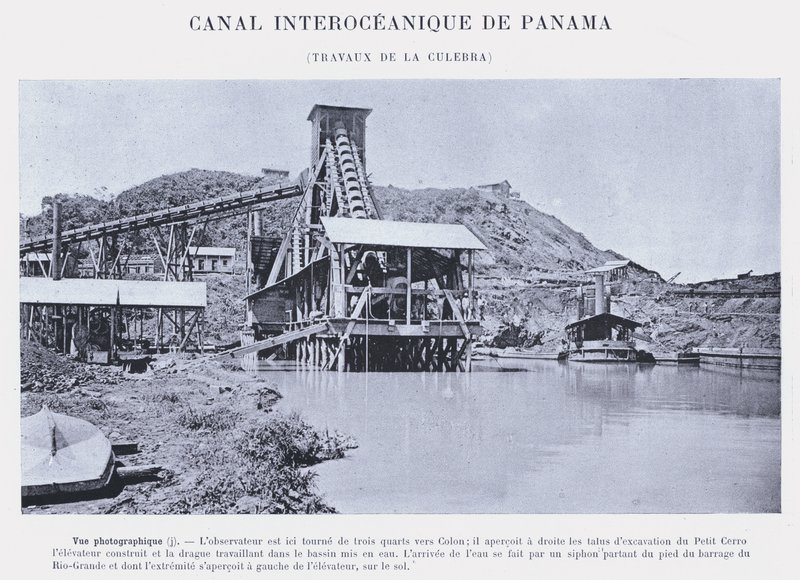 Canal Interoceânico do Panamá, La Culebra trabalha (foto a p/b) de French Photographer