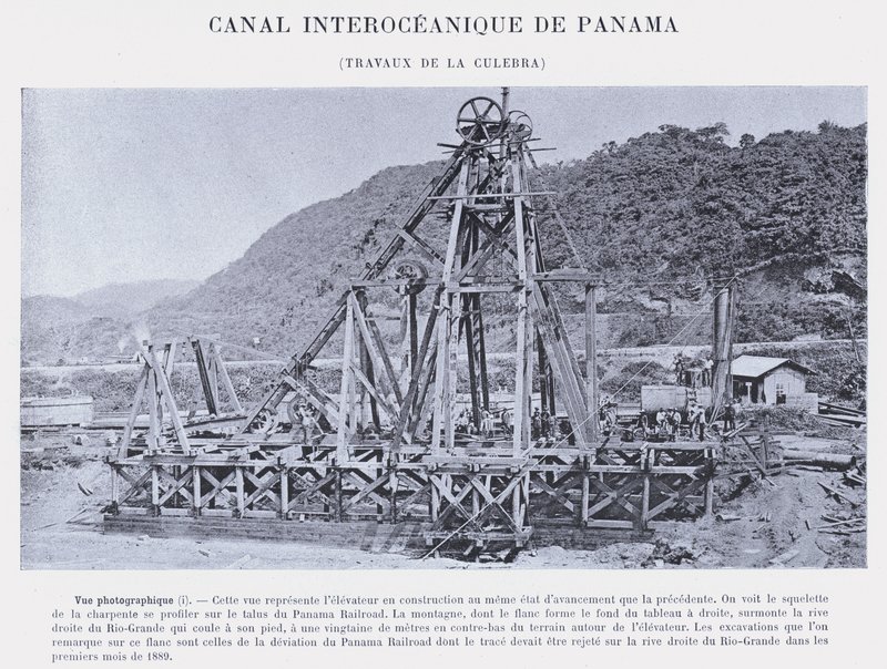 Canal Interoceânico do Panamá, La Culebra trabalha (foto a p/b) de French Photographer