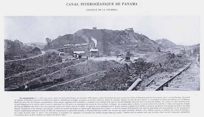 Canal Interoceânico do Panamá, La Culebra trabalha (foto a p/b) de French Photographer