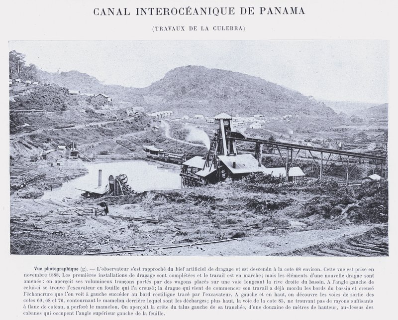 Canal Interoceânico do Panamá, La Culebra trabalha (foto a p/b) de French Photographer