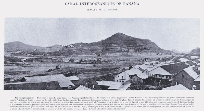 Canal Interoceânico do Panamá, La Culebra trabalha (foto a p/b) de French Photographer