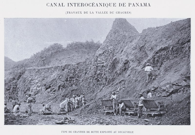 Canal Interoceânico do Panamá, Chagres Valley Works (foto a p/b) de French Photographer