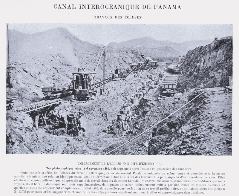 Canal Interoceânico do Panamá, Lock Work (foto a p/b) de French Photographer