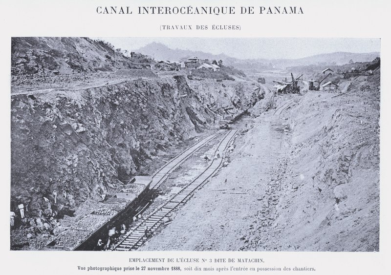 Canal Interoceânico do Panamá, Lock Work (foto a p/b) de French Photographer