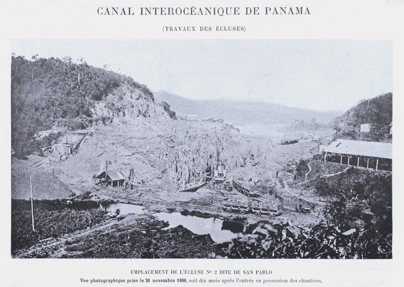 Canal Interoceânico do Panamá, Lock Work (foto a p/b) de French Photographer