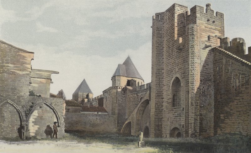 Carcassonne Cite, Côte S Tour Saint-Nazaire (antes da restauração completa) de French Photographer