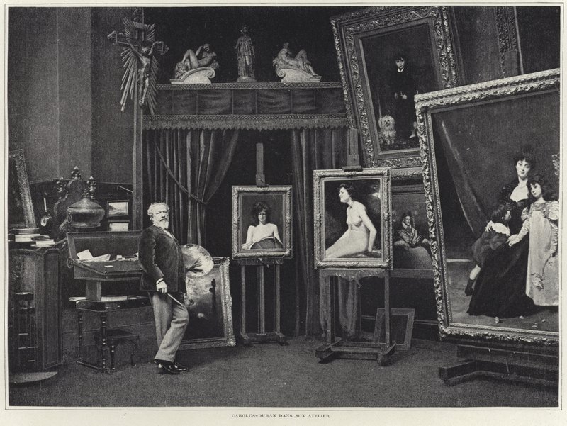 Carolus-Duran em sua oficina de French Photographer