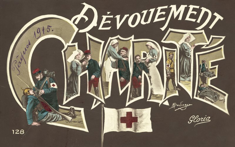 Caridade, Enfermagem, na 1ª Guerra Mundial (foto a cores) de French Photographer