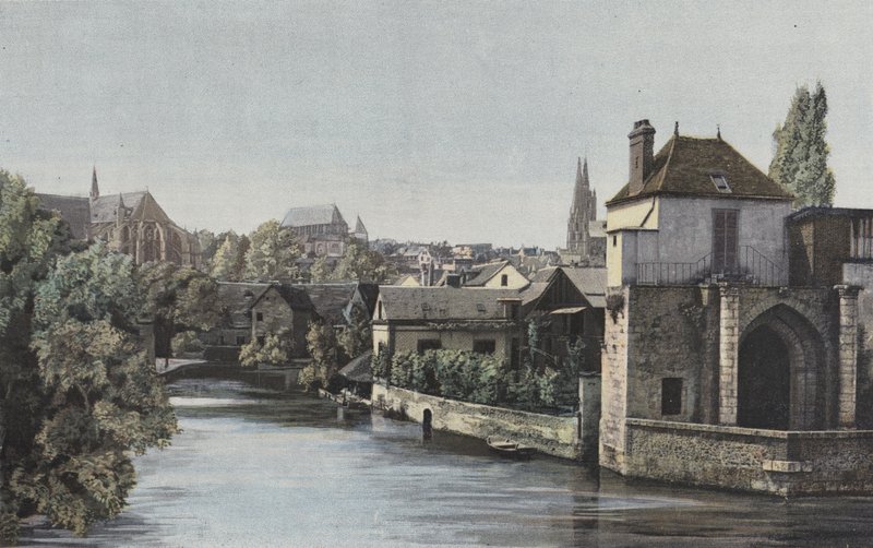 Chartres, vista tomada na ponte de Courtille de French Photographer