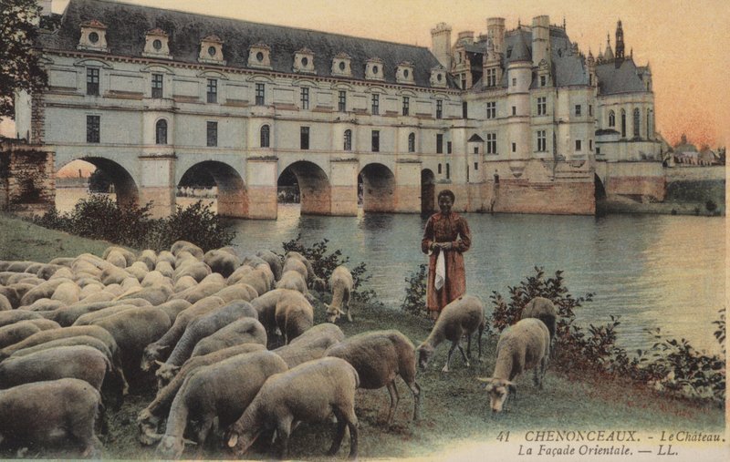 Chenonceaux, os castelos, a fachada Oriental de French Photographer