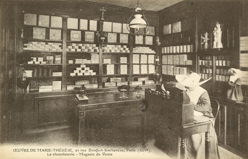 Loja de chocolate, 92 Rue Denfert-Rochereau, Paris (foto a p/b) de French Photographer