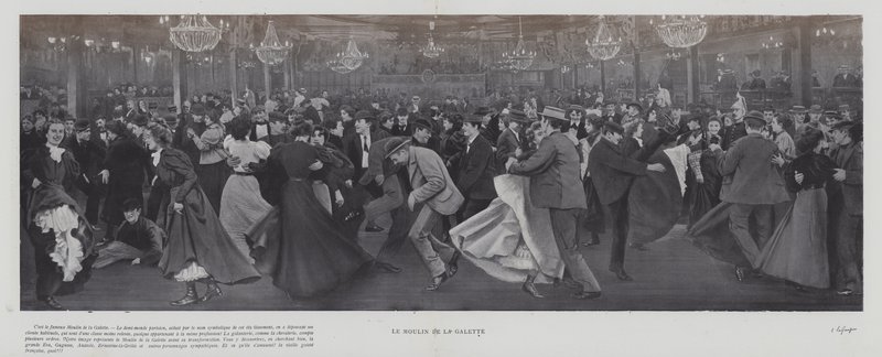 Dançando no Moulin de la Galette, Paris (foto a p/b) de French Photographer