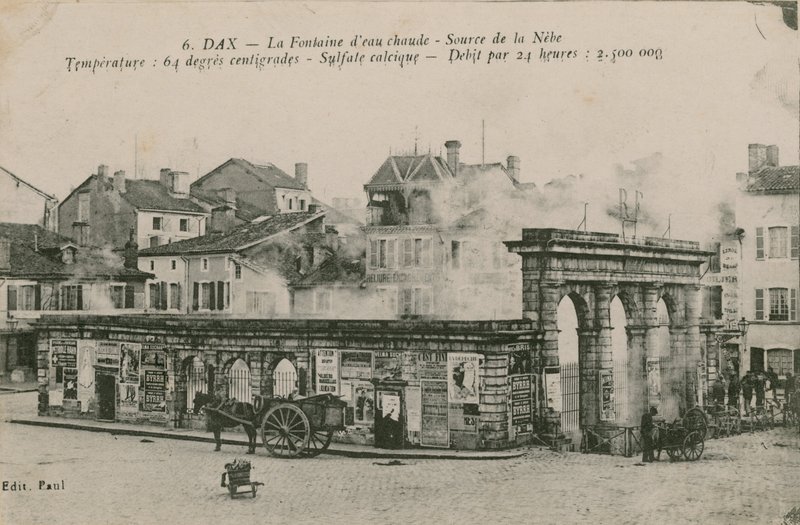 Dax - a nascente de água quente - fonte de Nebe. Postal enviado em 1913. de French Photographer