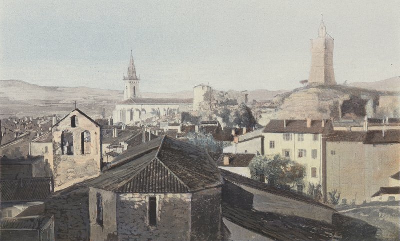 Draguignan, vista geral, torre do relógio de French Photographer