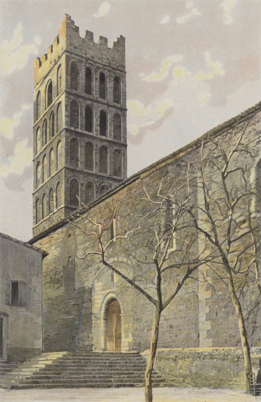 Elne, Igreja, Side Facade S e Torre do Sino de French Photographer