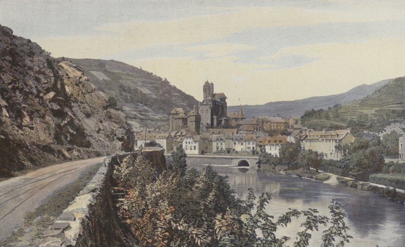 Estaing, vista geral, tomada a montante do lote de French Photographer