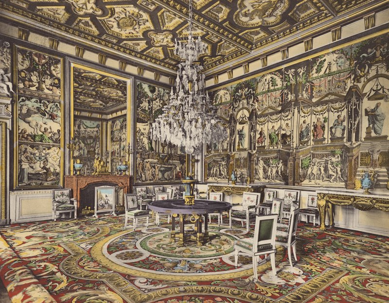 Fontainebleau: Apartamento papal, sala de receção (fotografia a cores) de French Photographer
