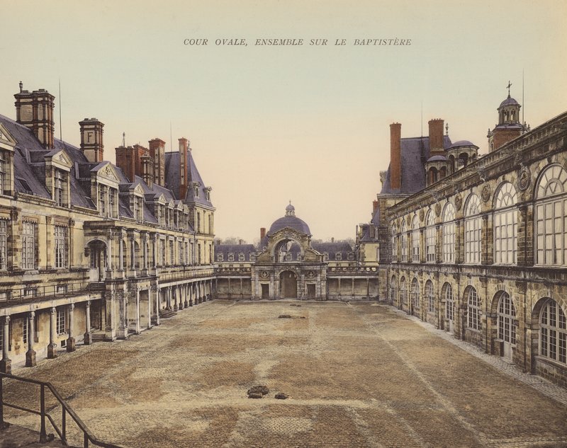 Fontainebleau: Cour Ovale, Conjunto sobre o Batistério (foto a cores) de French Photographer