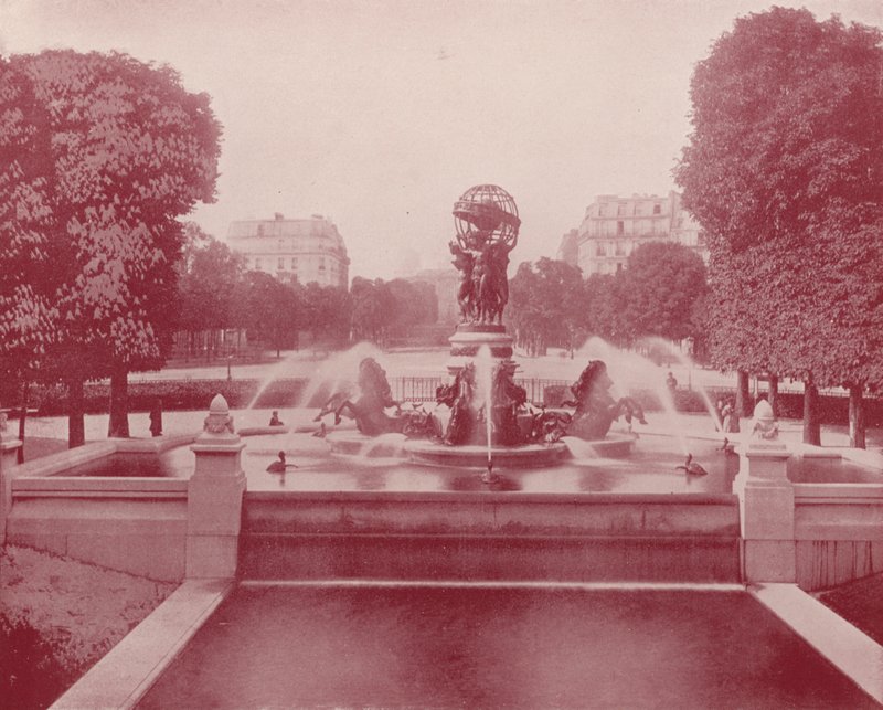 Fonte do Observatório, Palácio do Luxemburgo (foto a p/b) de French Photographer