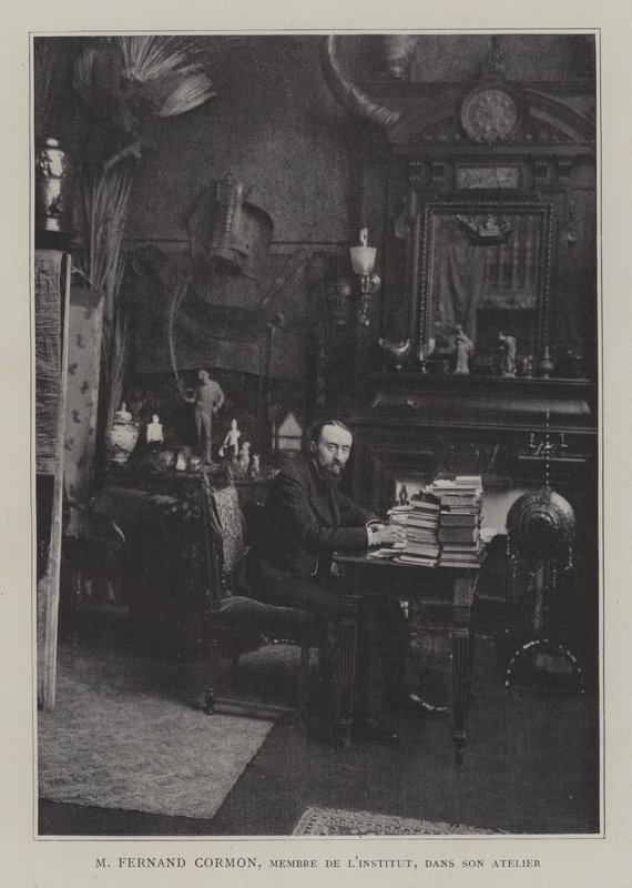 O pintor francês Fernand Cormon no seu estúdio (cor litho) de French Photographer