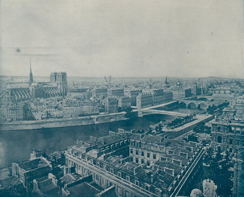 Vista Geral de Paris, olhando para Oeste (foto a p/b) de French Photographer