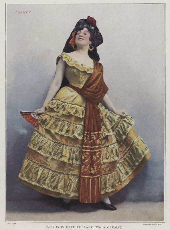 Georgette Leblanc como Carmen, 1899 (foto colorida) de French Photographer