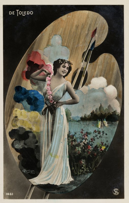 Menina, com, um, artistas, paleta de French Photographer
