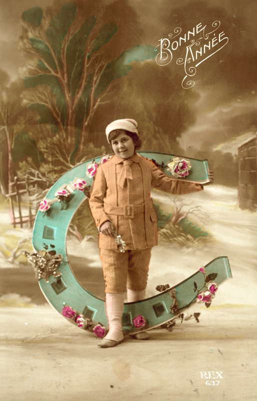 Menina, com, grande, ferradura de French Photographer