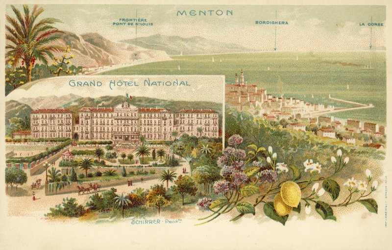 Grand Hotel National, Menton (cor litho) de French Photographer