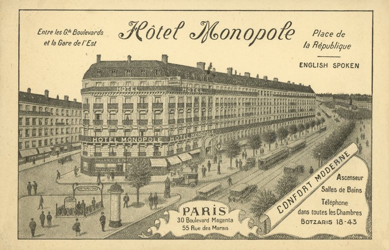 Hotel Monopole, Paris (litho) de French Photographer