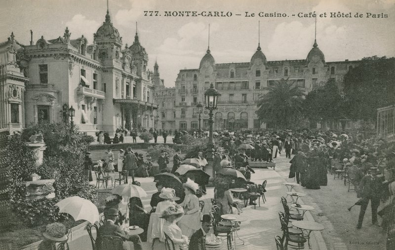 Hotel de Paris Monte-Carlo em Monte Carlo, Mônaco, França. Postal enviado em 1913. de French Photographer