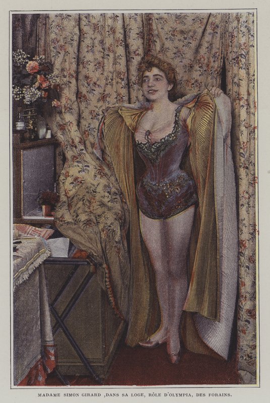 Juliette Simon-Girard, cantora de ópera francesa, no seu camarim (foto a cores) de French Photographer