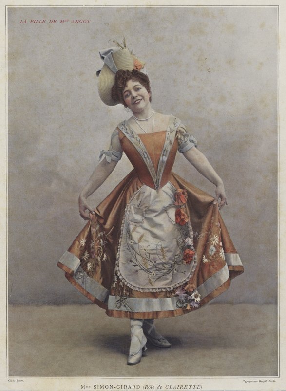 Juliette Simon-Girard como Clairette em A Filha da Madame Angot (foto colorida) de French Photographer