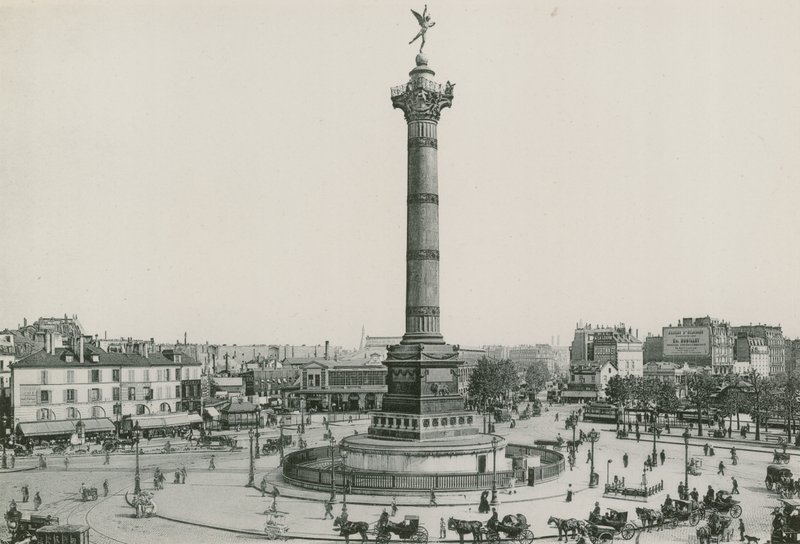 A Coluna de Julho, Place de la Bastille, Coluna de Julho, Place of the Bastille (fotoengenharia) de French Photographer