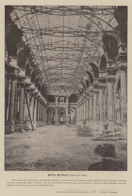 La Commune de Paris, Hotel De Ville, Galerie des Fetes (foto a p/b) de French Photographer