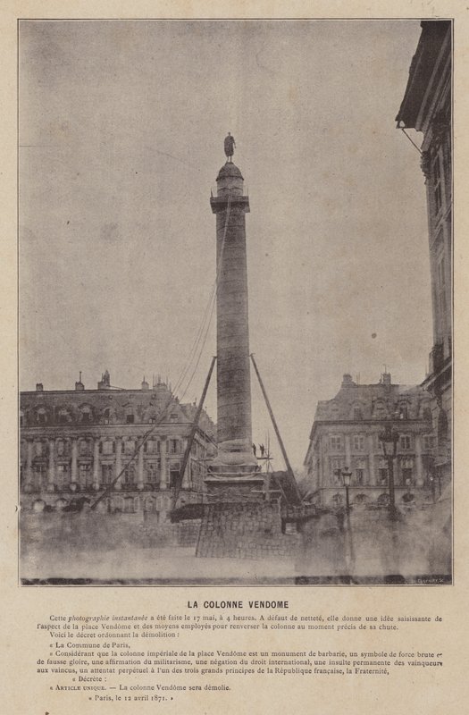 A Comuna de Paris, A Coluna Vendôme (foto a p/b) de French Photographer