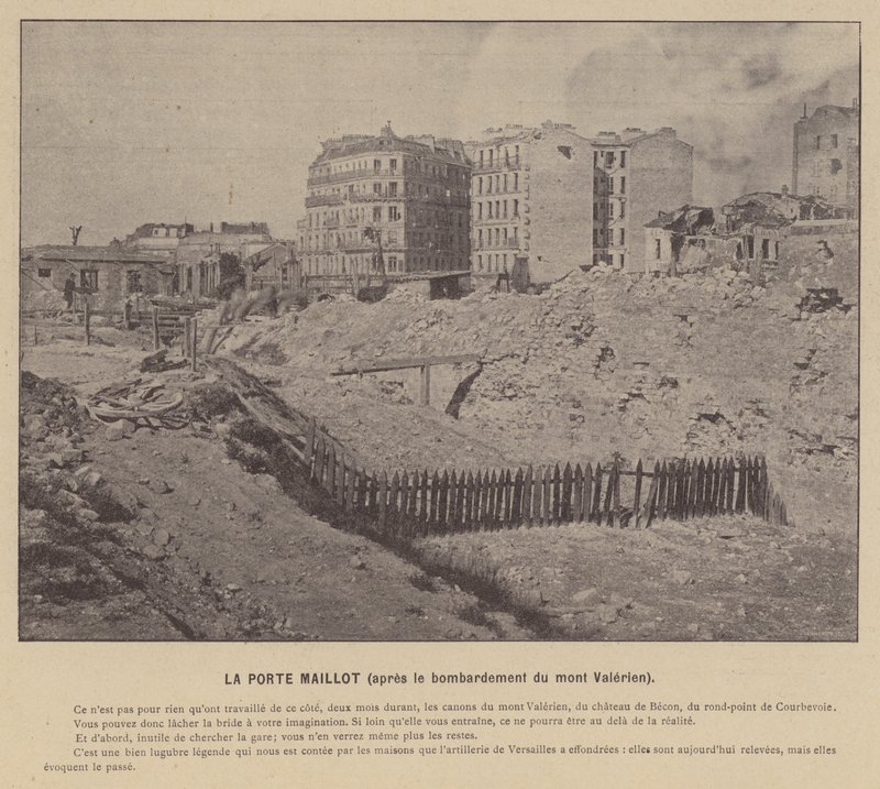 A Comuna de Paris, Porte Maillot, após o atentado ao Monte Valerien (foto a p/b) de French Photographer