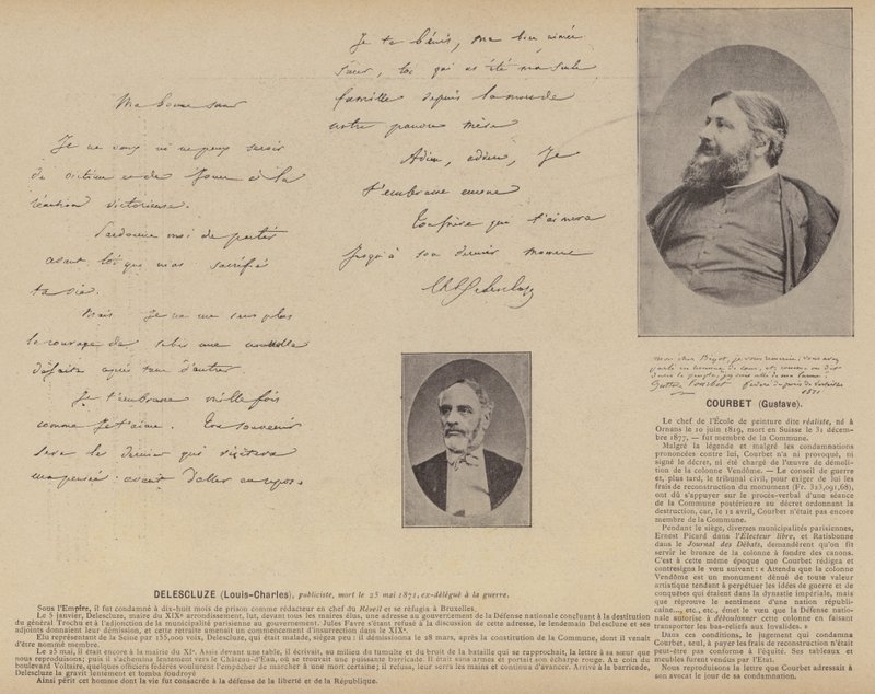 A Comuna de Paris, Louis-Charles Delescluze, Gustave Courbet (foto a p/b) de French Photographer