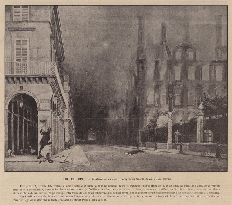 La Commune de Paris, Rue De Rivoli, Matinee de 24 de Maio (foto a p/b) de French Photographer