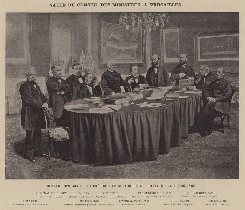 La Commune de Paris, Salle Du Conseil Des Ministres, A Versailles, Conseil Des Ministres Preside Par M Thiers, A L